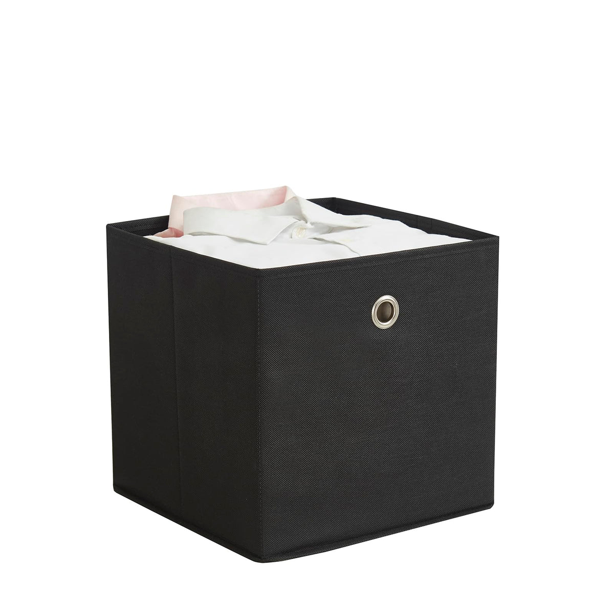 Webeasy 6-Pack Black Canvas Storage Boxes - Foldable Cube Organizers with Eyelet Handles, 28x28x28cm for Home, Office & Nursery - image 5