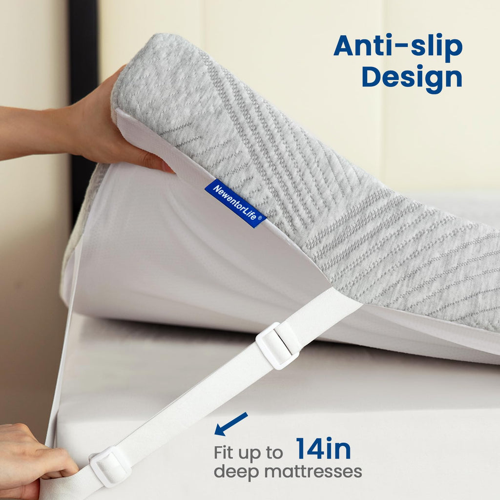 NewentorLife Single Mattress Topper – Flippable Foam with Washable Cover