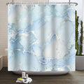 Jolof Store Blue Marble Shower Curtain – 183x183cm Waterproof Polyester