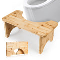 Bamboo Toilet Stool – 17cm Folding Ergonomic Bathroom Stool