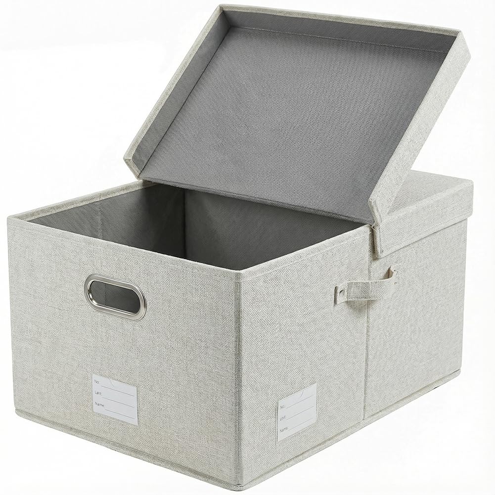 Prandom Storage Boxes with Lids Extra Large,58x40x30cm,Beige1-Pack - image 1