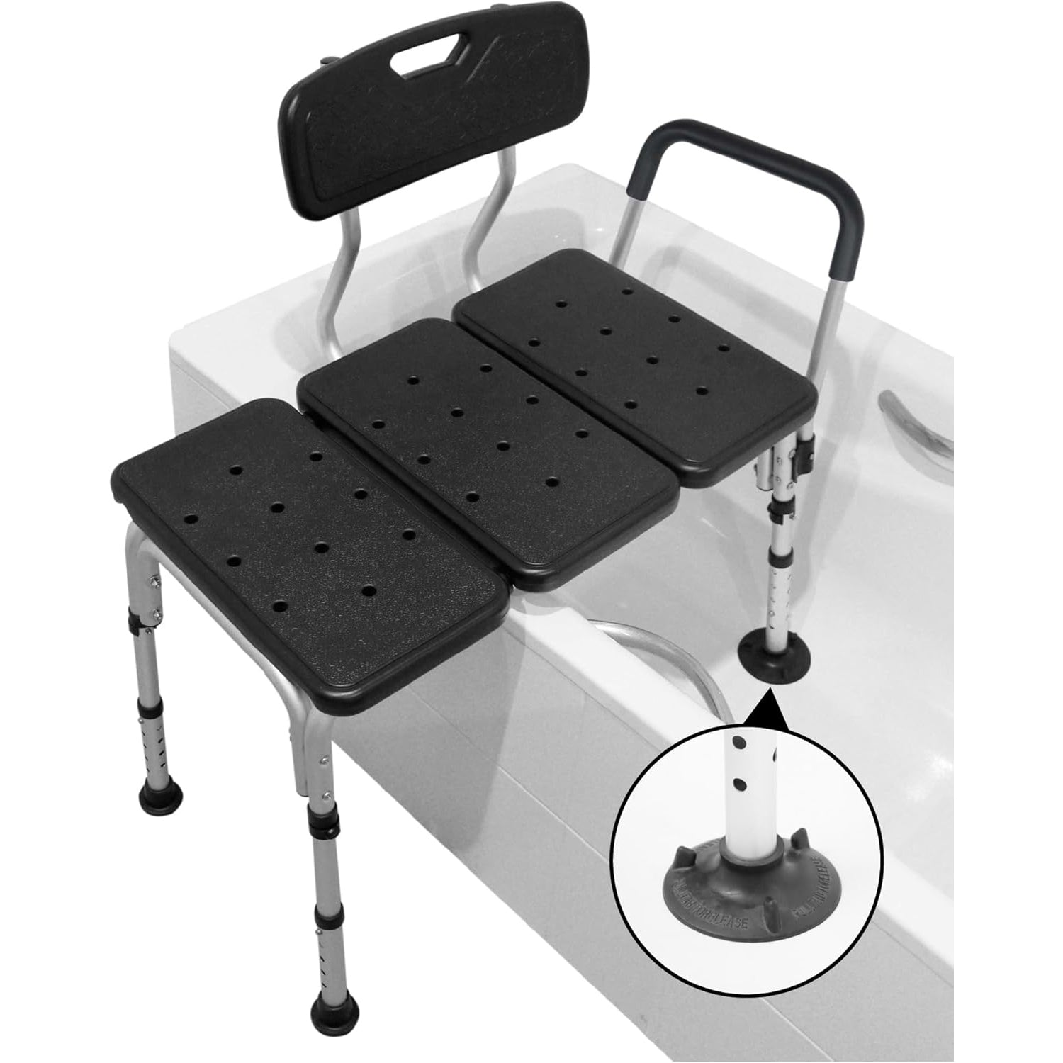 PEPE Bath Transfer Bench – Non-Slip Shower Chair with Padded Armrest