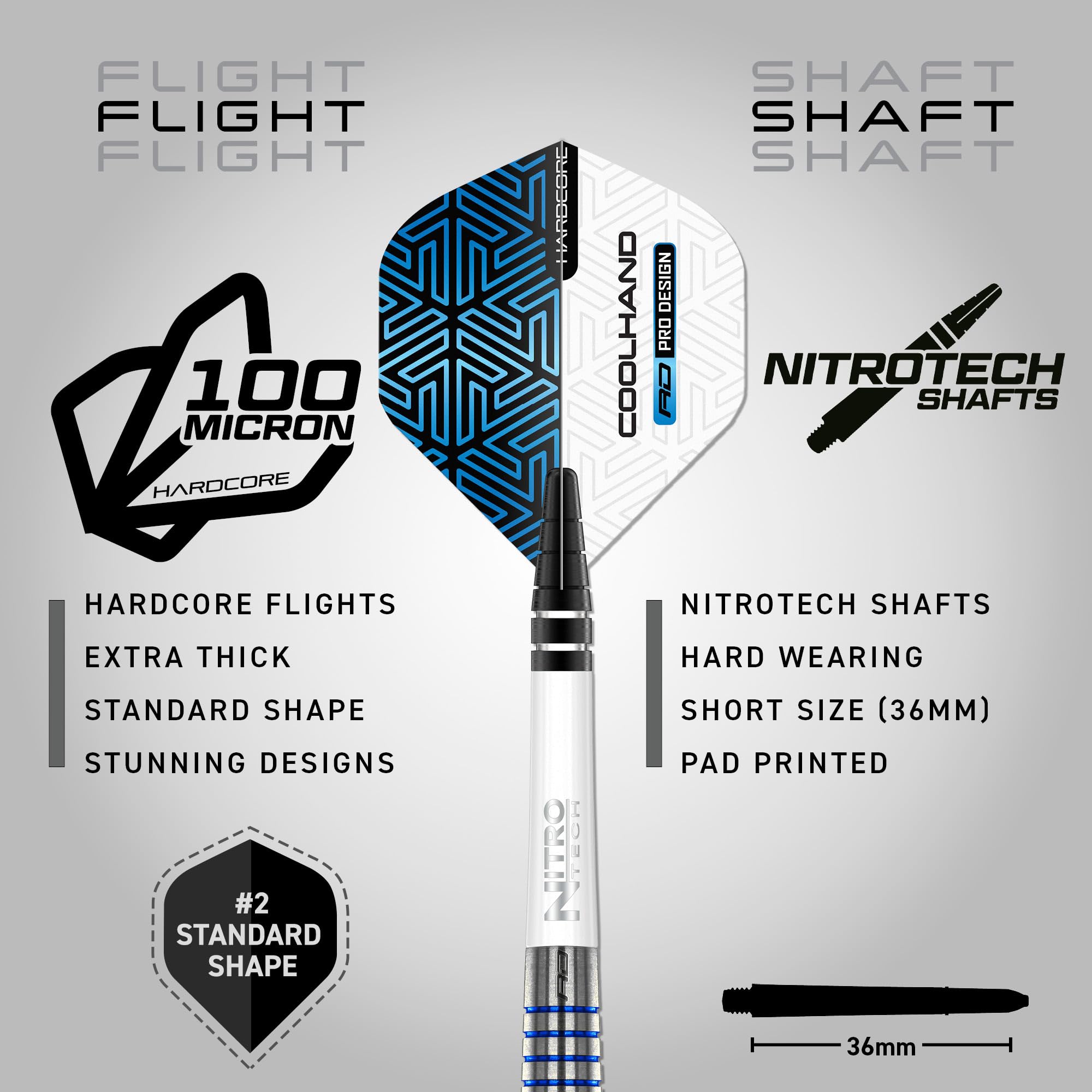Red Dragon Luke Humphries TX3 Cool Blue 22g Tungsten Steeltip Darts