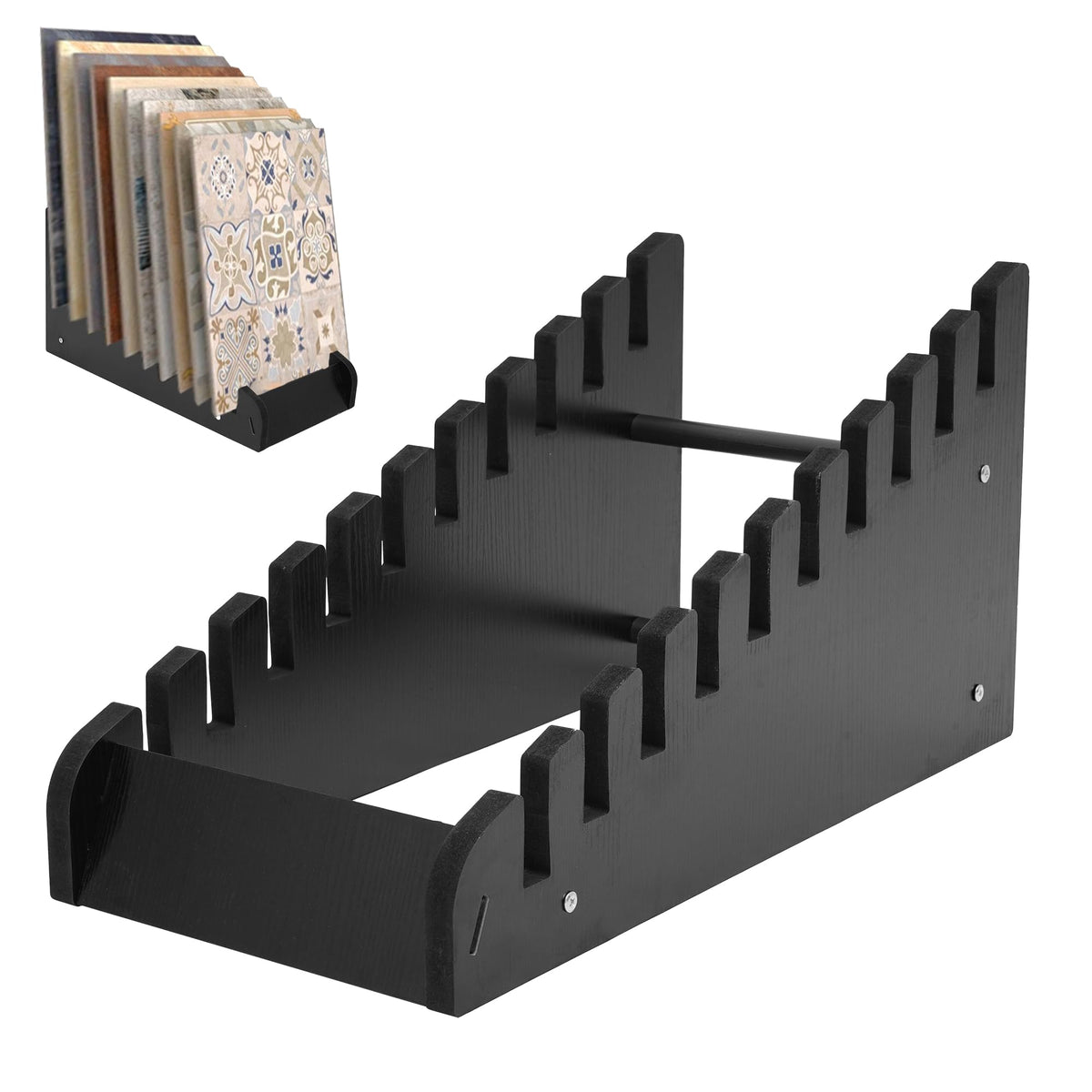 10-Tier Tile Sample Display Stand, Wooden Tile Sample Storage Rack, Floor Tile Display Stand, Building Material Display Shelf - image 1