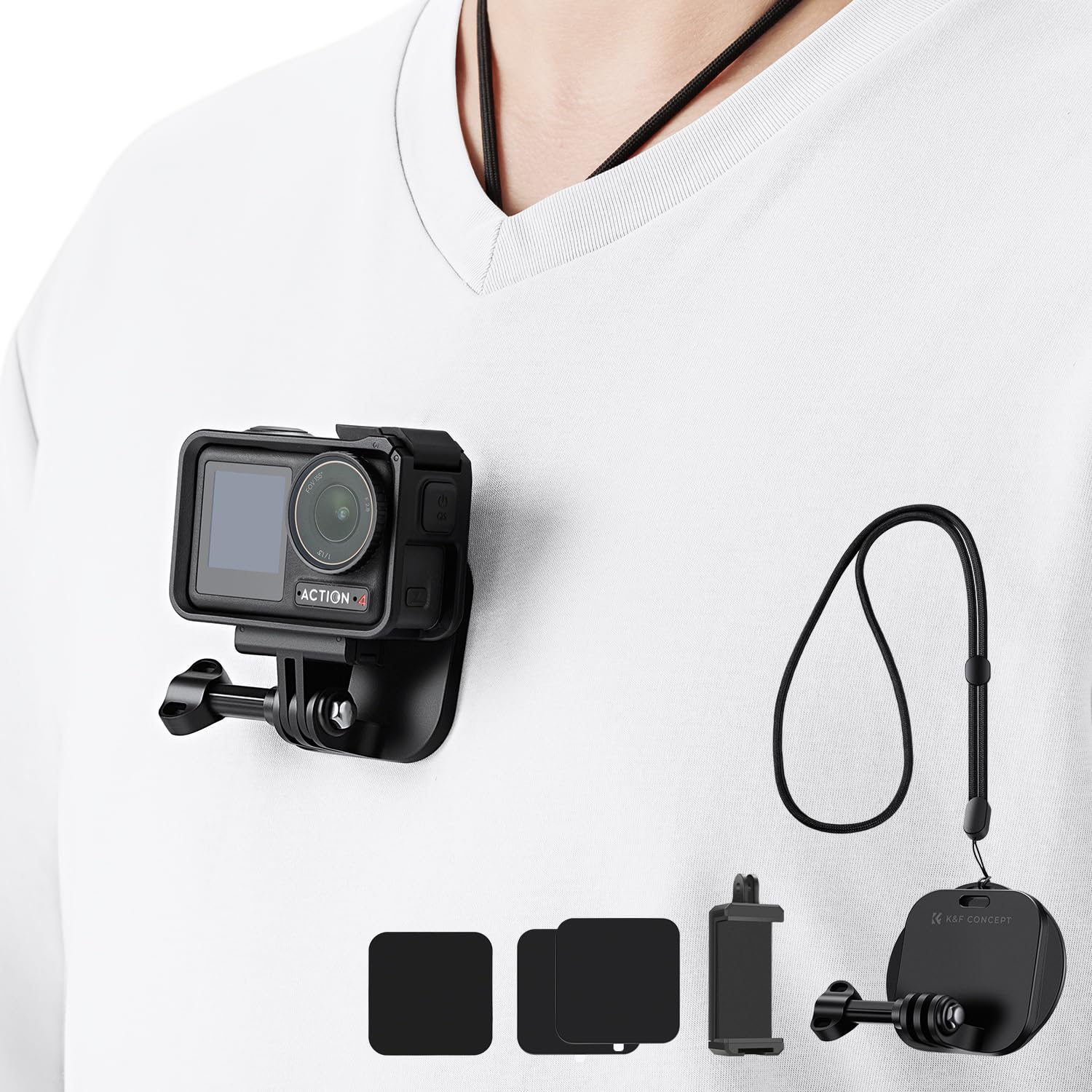 K&F Concept Magnetic Snap Chest Mount for GoPro, Insta360 & DJI Action
