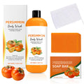 Jolof Store Persimmon Soap & Body Wash Set – Natural Deodorizing 3-Piece Kit