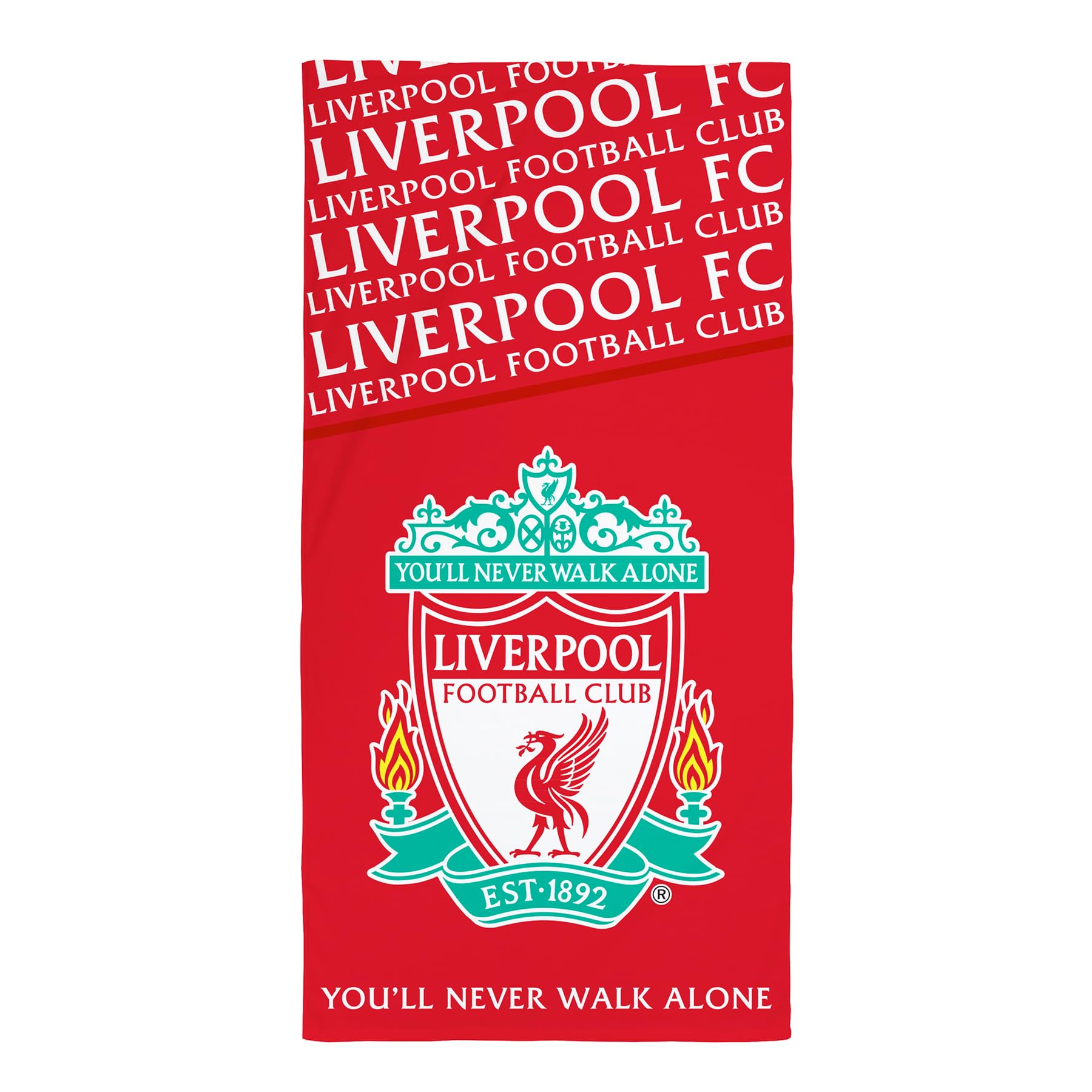 Liverpool FC Official Beach Towel – 100% Cotton Soft Badge Design, 75x150cm