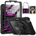 SEYMCY iPad Pro 11 Case | Shockproof Cover with Rotating Stand & Strap