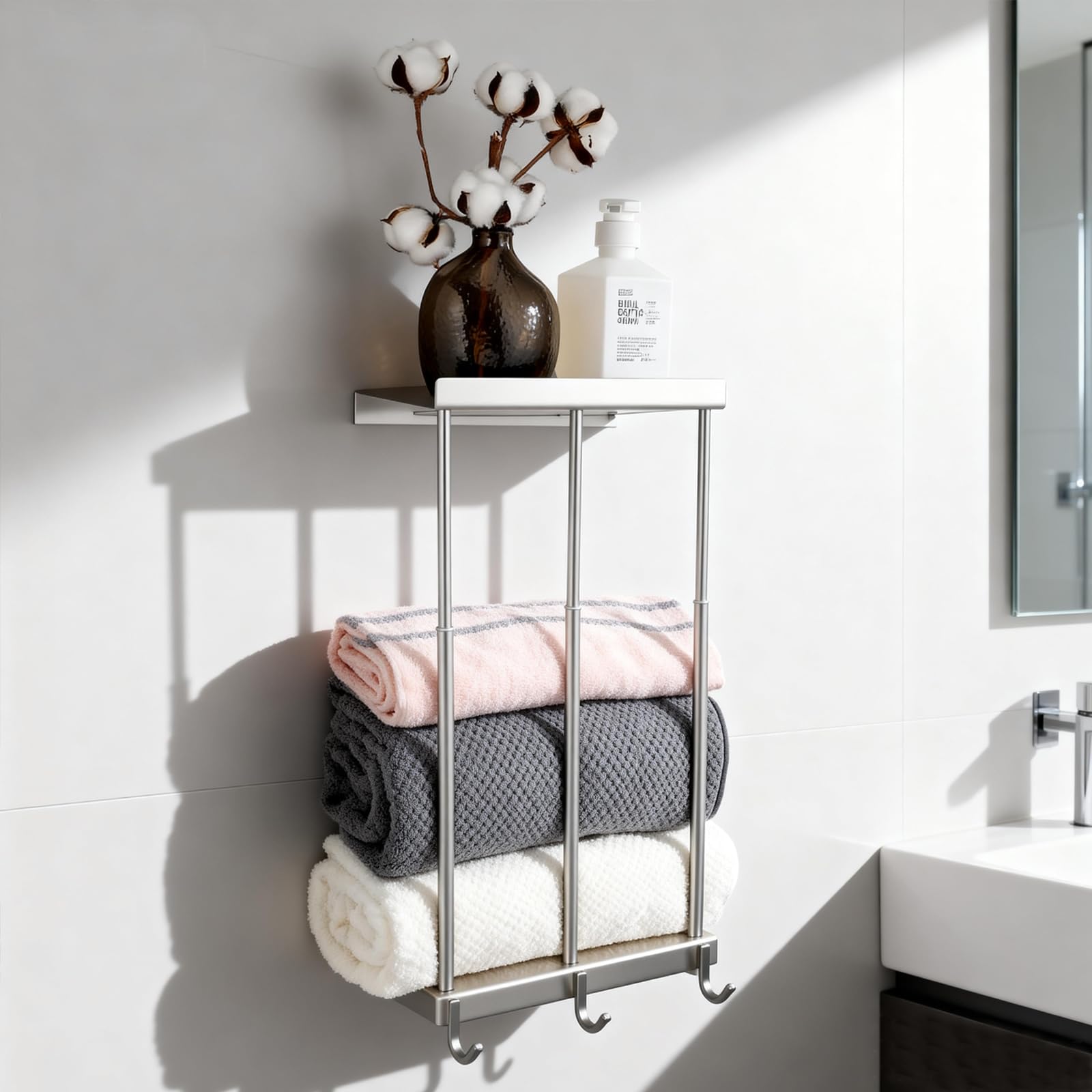 Womamny Telescopic Towel Rail | Wall Mounted Stainless Steel Rack