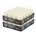 Hofer Ivory Pillar Candles – Set of 40 Unscented Dripless Candles – 4x7cm