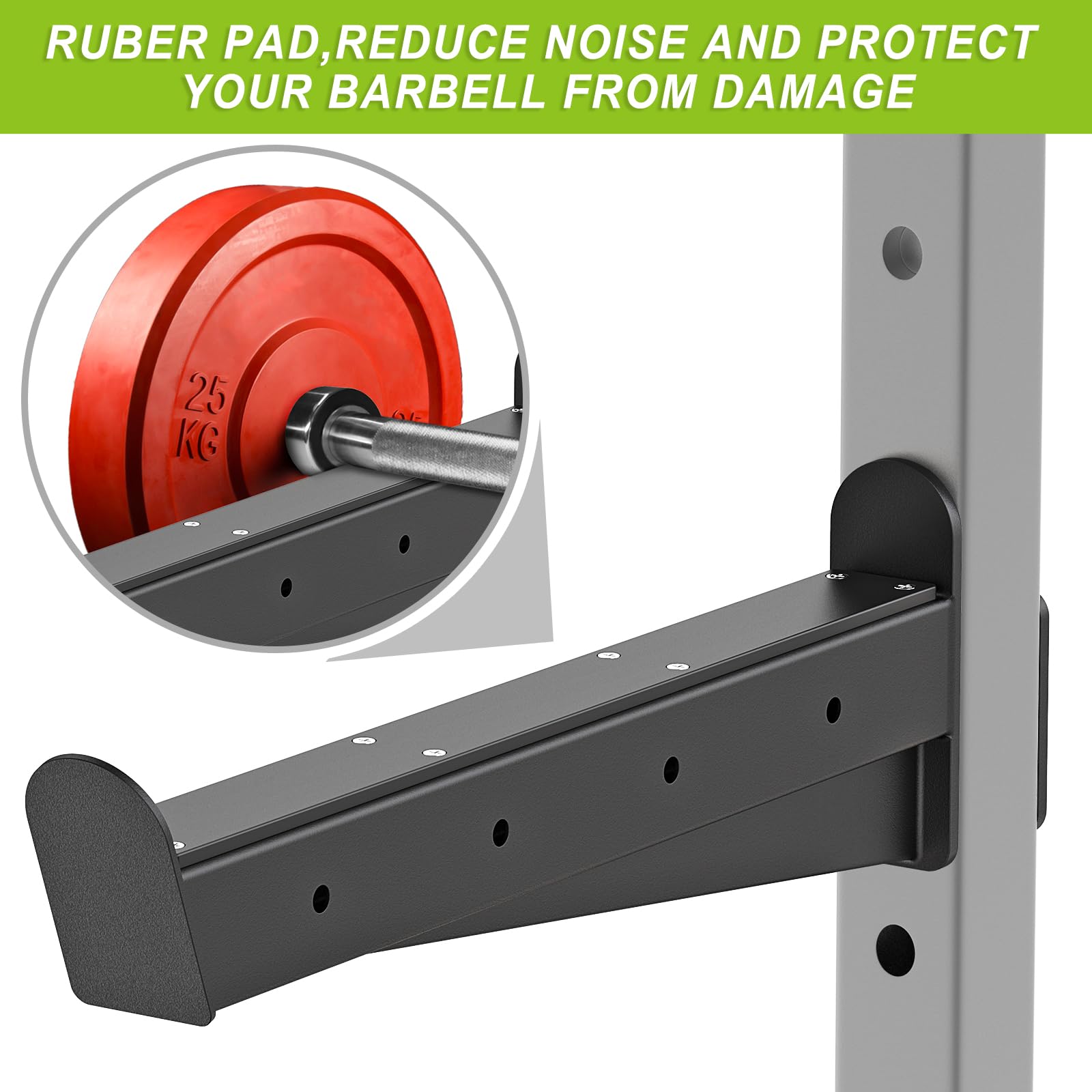 Kipika Safety Spotter Arms & J-Hooks for 2x2 Power Racks | Steel Barbell Holders