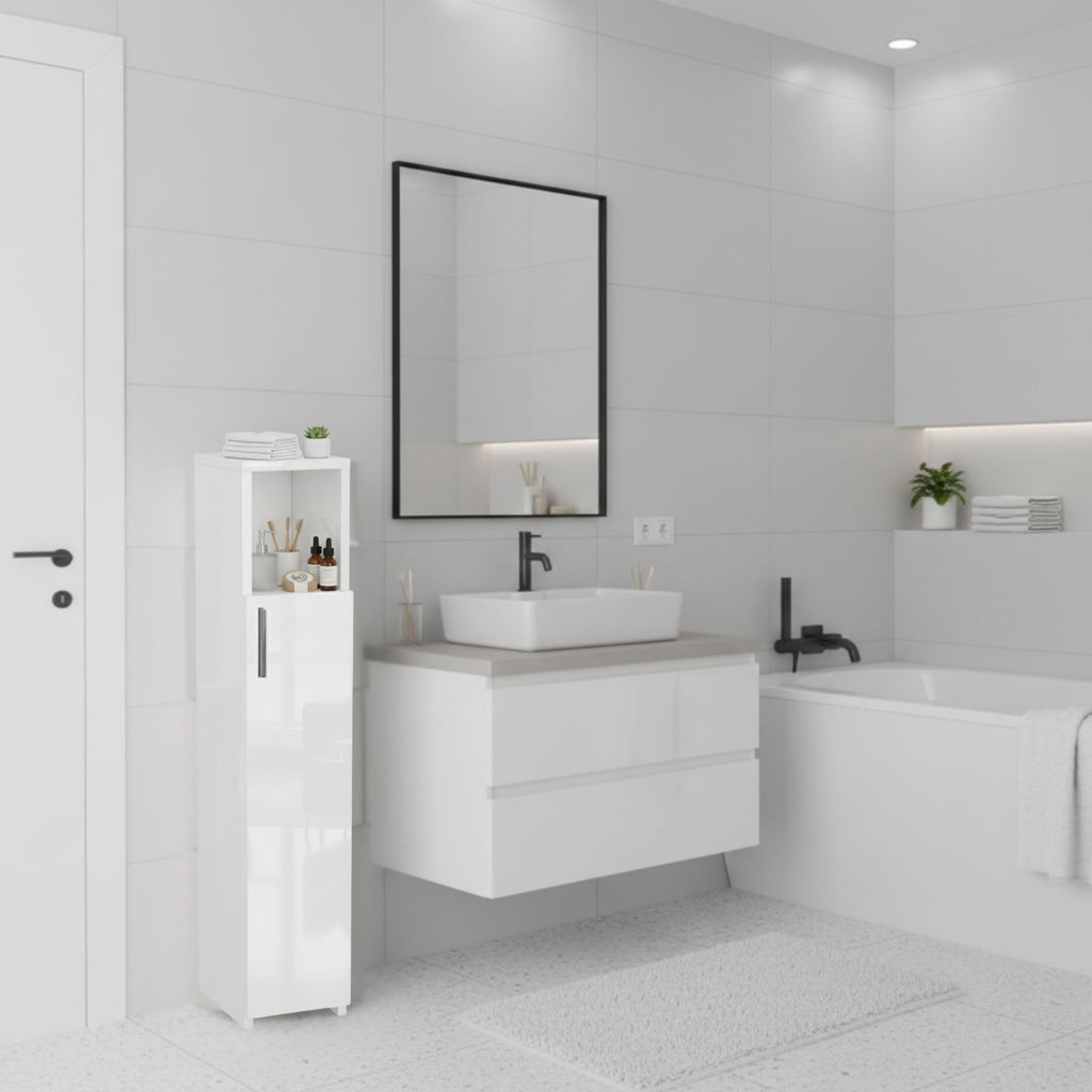 ComfortCove Slim Bathroom Cabinet, Tall Bathroom Cabinet, Gloss White - image 2