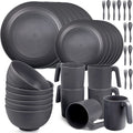 Jolof Store 36pc Unbreakable Dinnerware Set – Microwave Safe Camping Plates