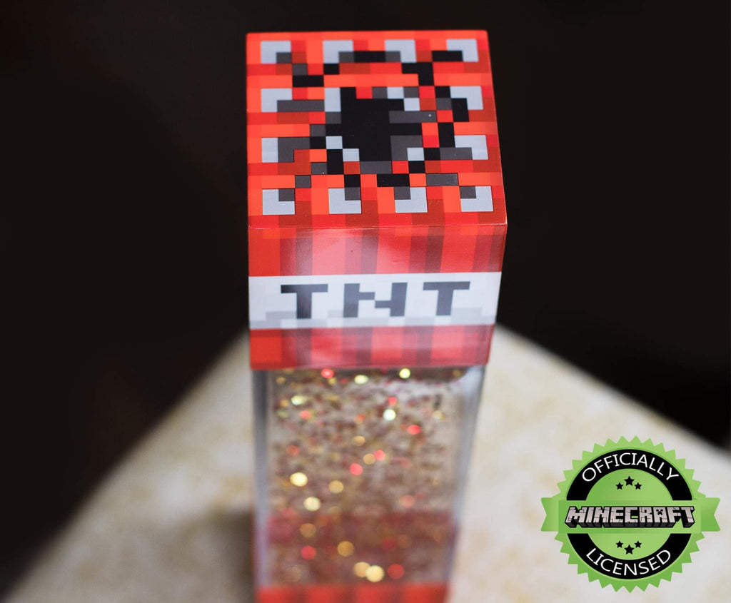 Minecraft TNT Block LED Glitter Motion Lamp | 12-Inch USB Gaming Light