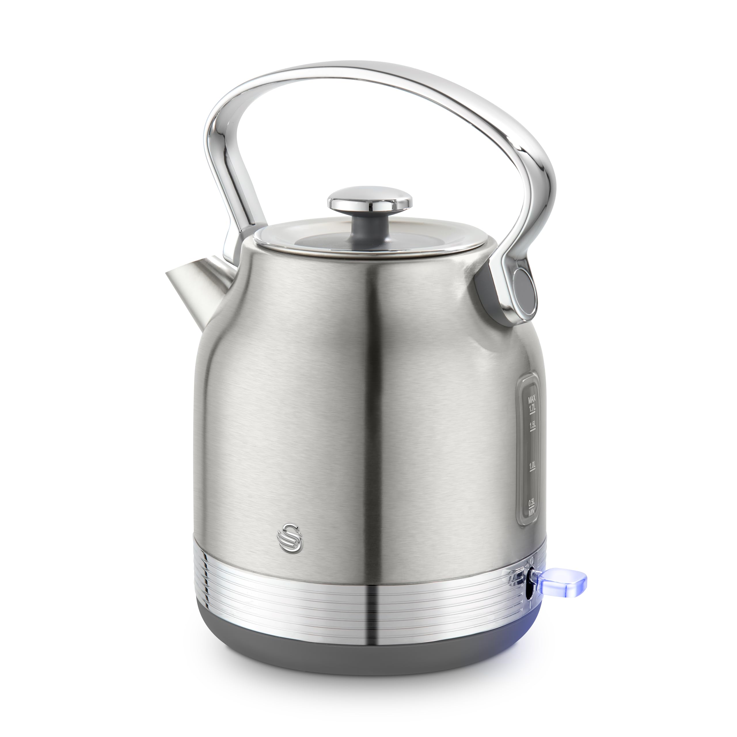 Swan Retro Traditional Electric Kettle – 1.7L Rapid Boil Stainless Steel