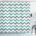 ABAKUHAUS Chevron Fabric Shower Curtain – Waterproof Geometric Decor Set