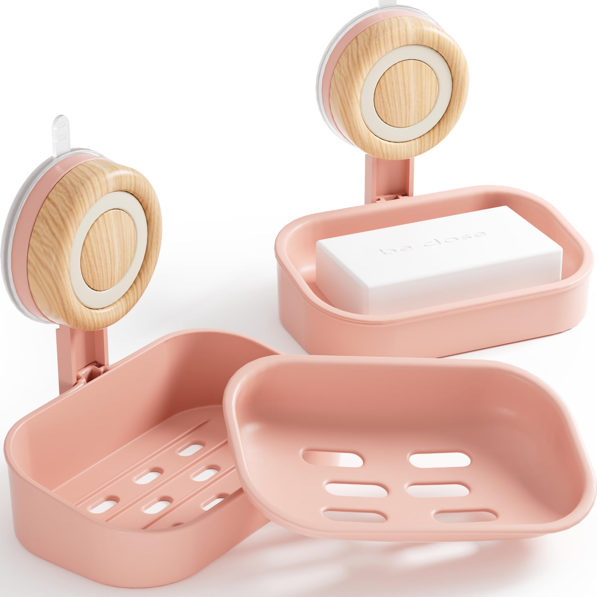 Jolof Store 2-Pack Double Layer Suction Cup Soap Dish - Wall Mounted