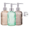 Cutiset 3-Pack Glass Soap Dispenser Set – 15oz Vintage Bathroom Decor