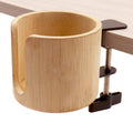 Bamboo Anti-Spill Desk Cup Holder – Table Edge Clamp Clip
