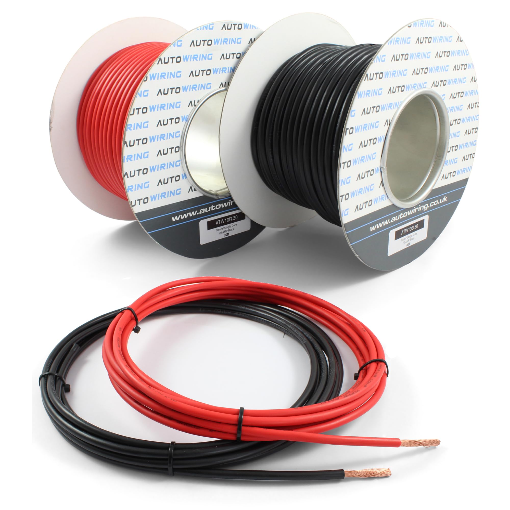 Jolof Store 10mm² 8 AWG Single Core Stranded Copper Cable - Black 5M