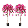 Fopamtri 120cm Pink Artificial Bougainvillea Tree - 2 Pack Faux Plant
