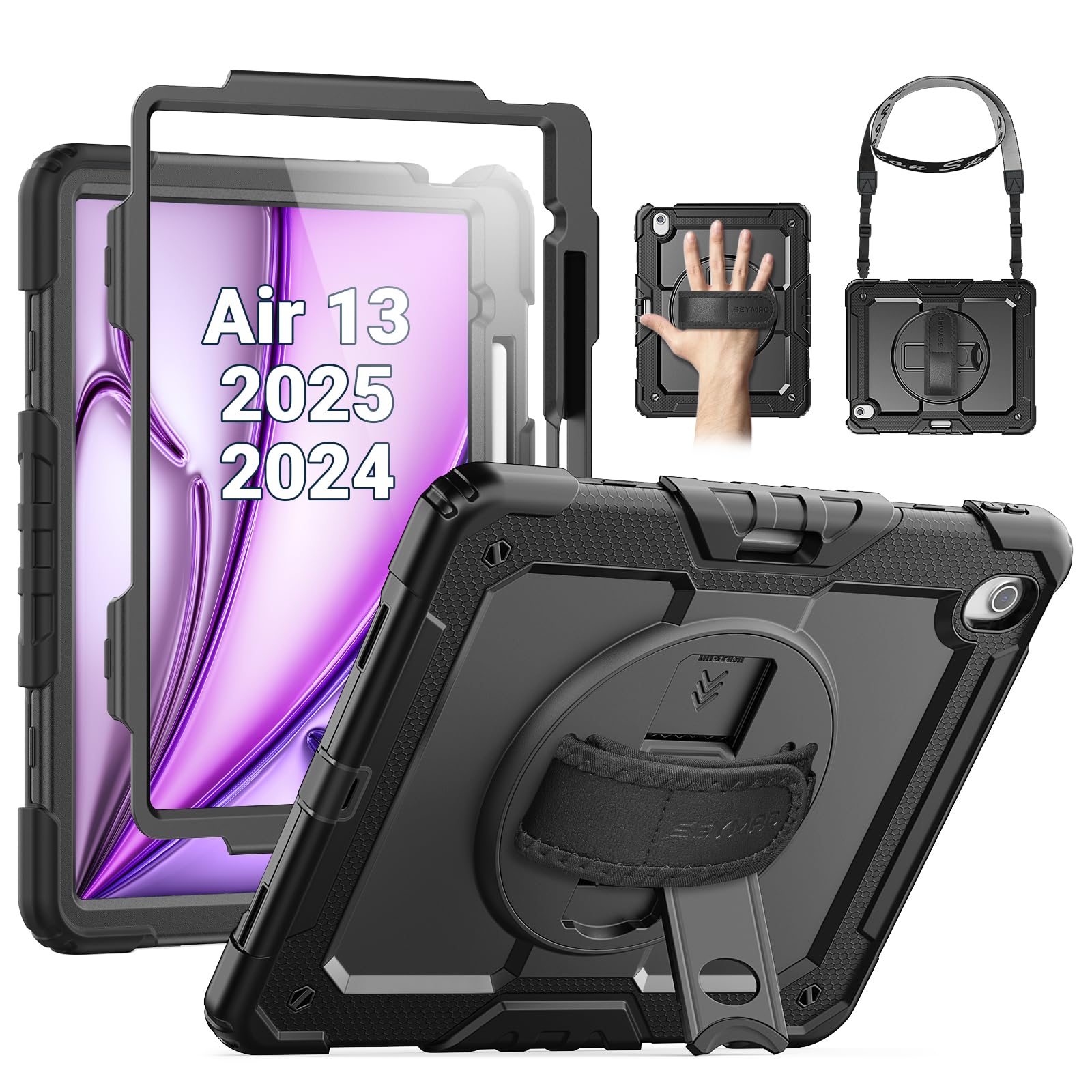 SEYMAC iPad Air 13-inch Case (2024/2025) – Heavy Duty Shockproof Cover