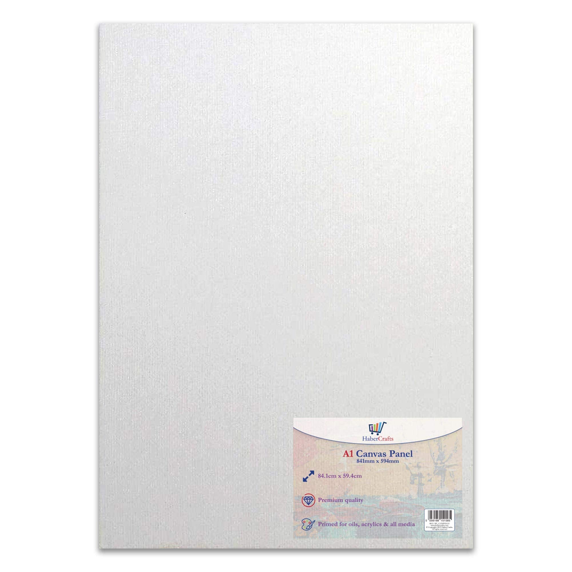 HaberCrafts A1 Canvas Panels | 100% Cotton Primed Artist Boards - White