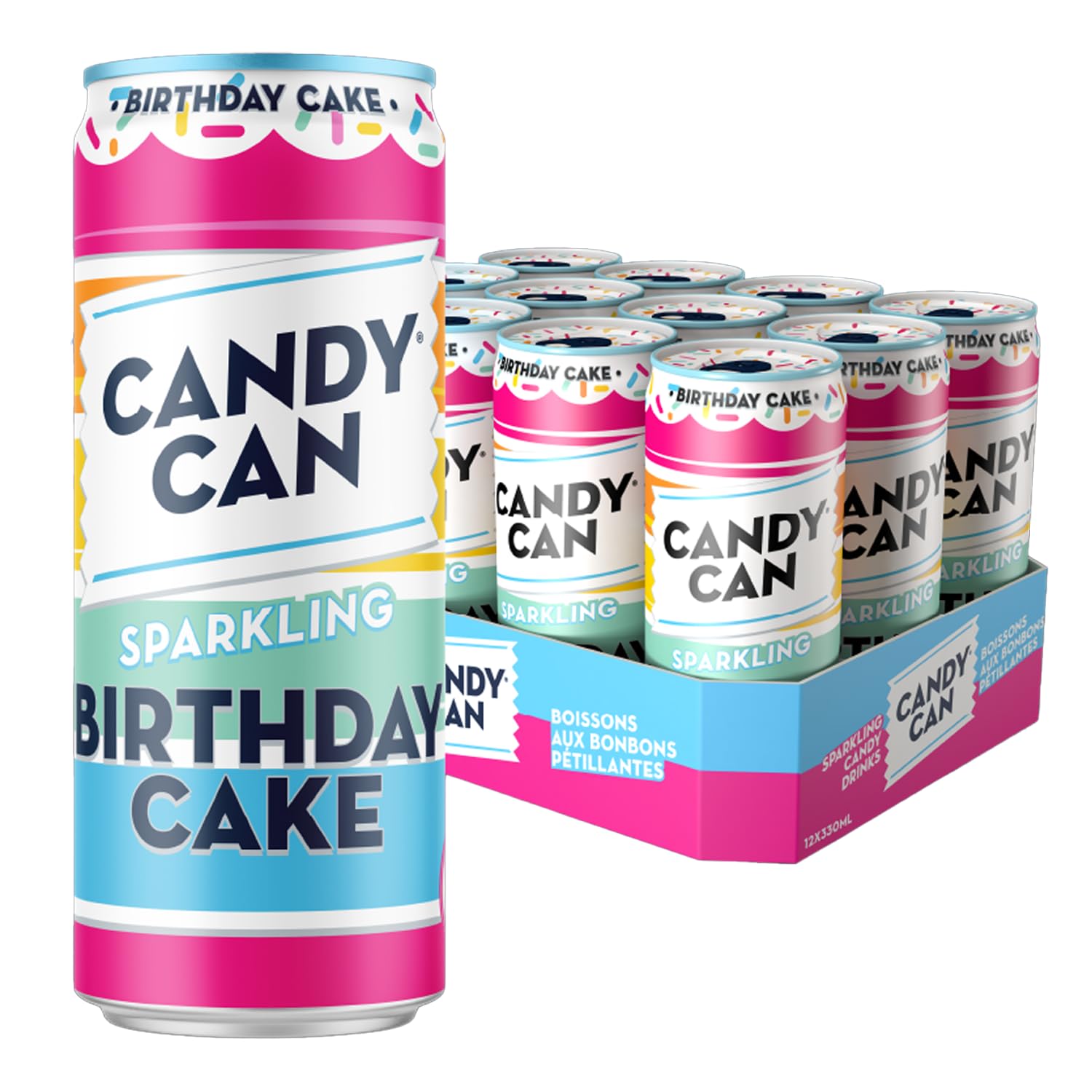 Candy Can Birthday Cake Sparkling Soda – Keto & Vegan Pop (12 x 330ml)