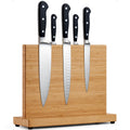 LARHN Magnetic Knife Block – Double-Sided Bamboo Holder for 23cm Knives