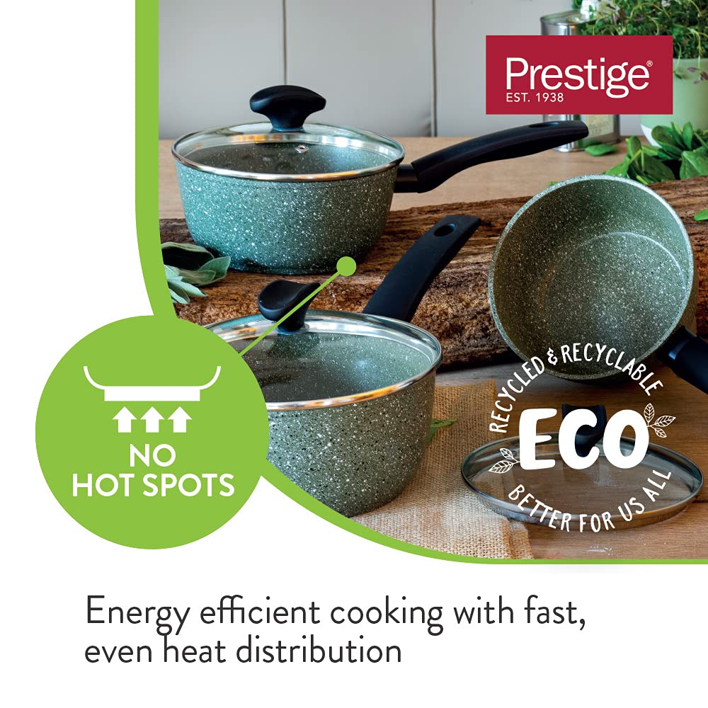 Prestige Eco Non-Stick 3 Piece Pan Set & Lid | Induction Ready Cookware