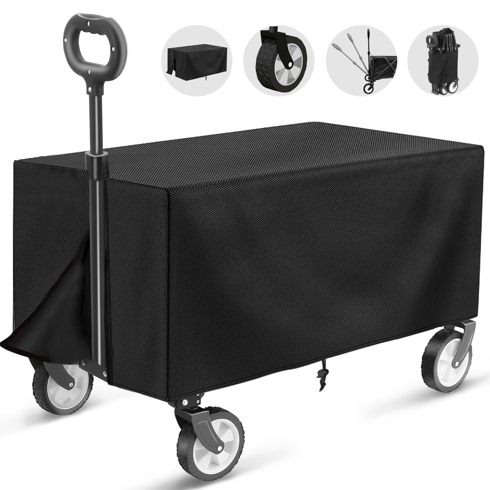 HOFTME Foldable Garden Trolley – Heavy Duty 220lbs All-Terrain Cart