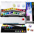 RATEL 24 Metallic Watercolour Paint Set – Glitter Solid Pigment Art Kit