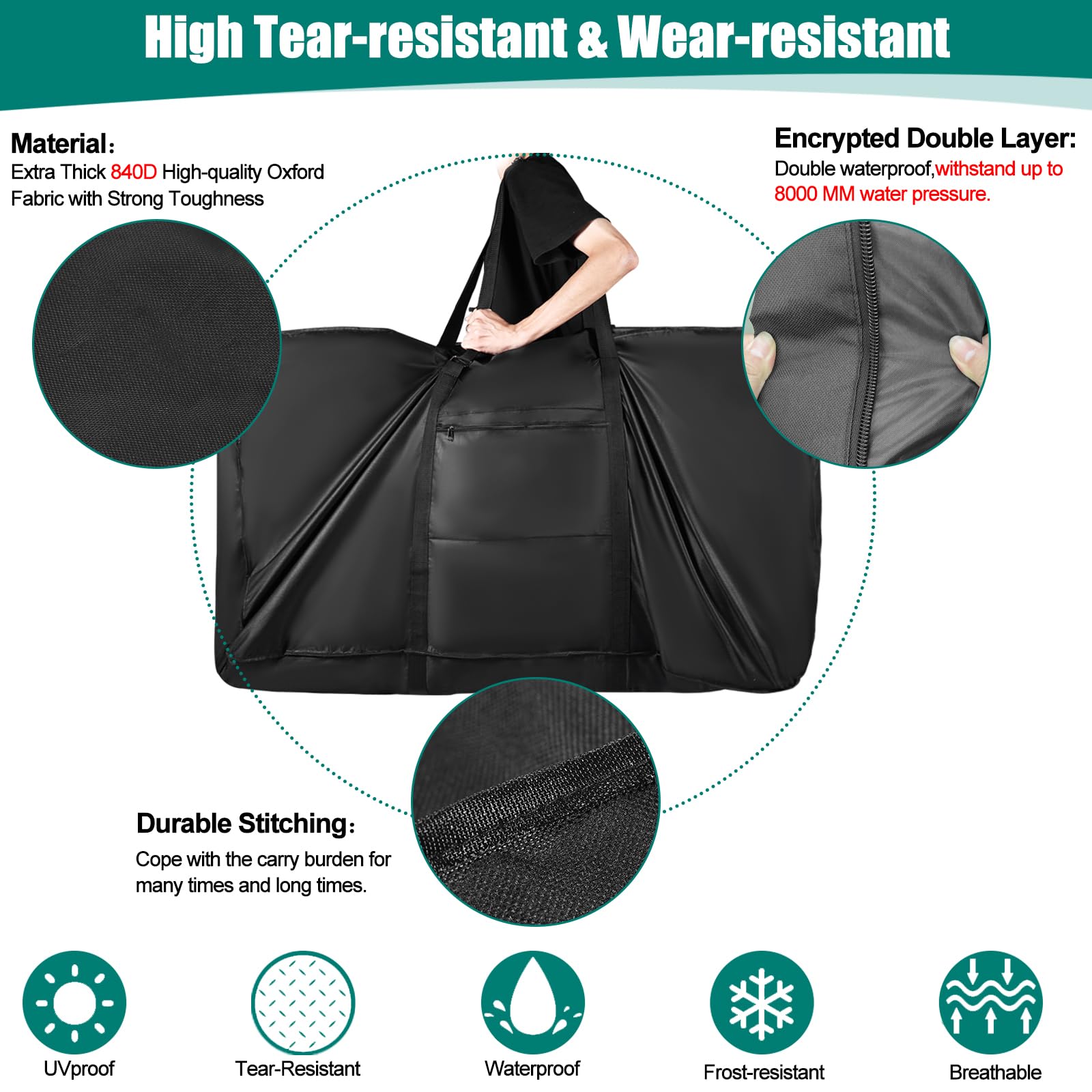 Jolof Store Bike Travel Bag for Airplane | Heavy Duty 900D MTB Case
