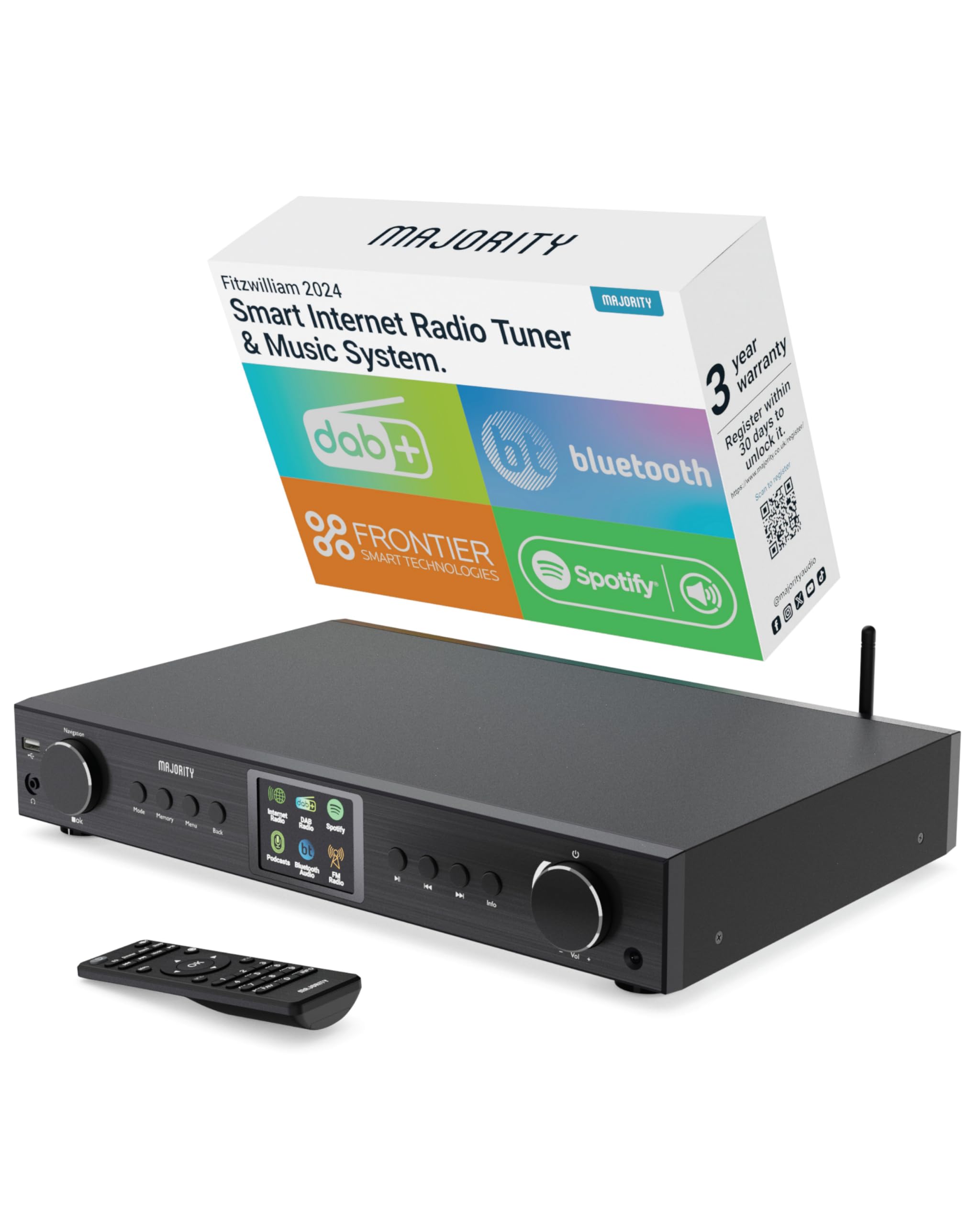 Majority Fitzwilliam 2024 Internet Radio & DAB+ Digital HiFi Tuner