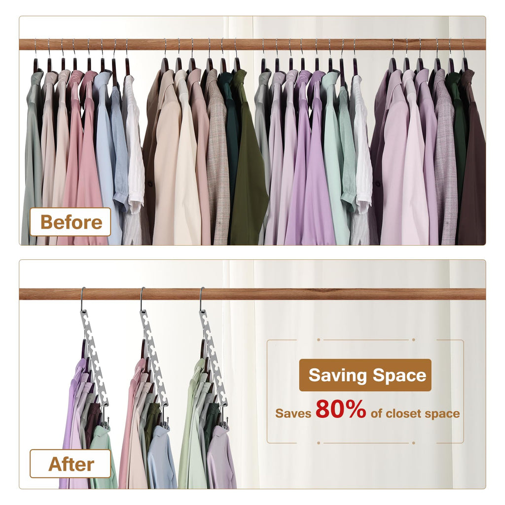 Sindax 20pcs Space Saving Magic Hangers | Stainless Steel Closet Organizer