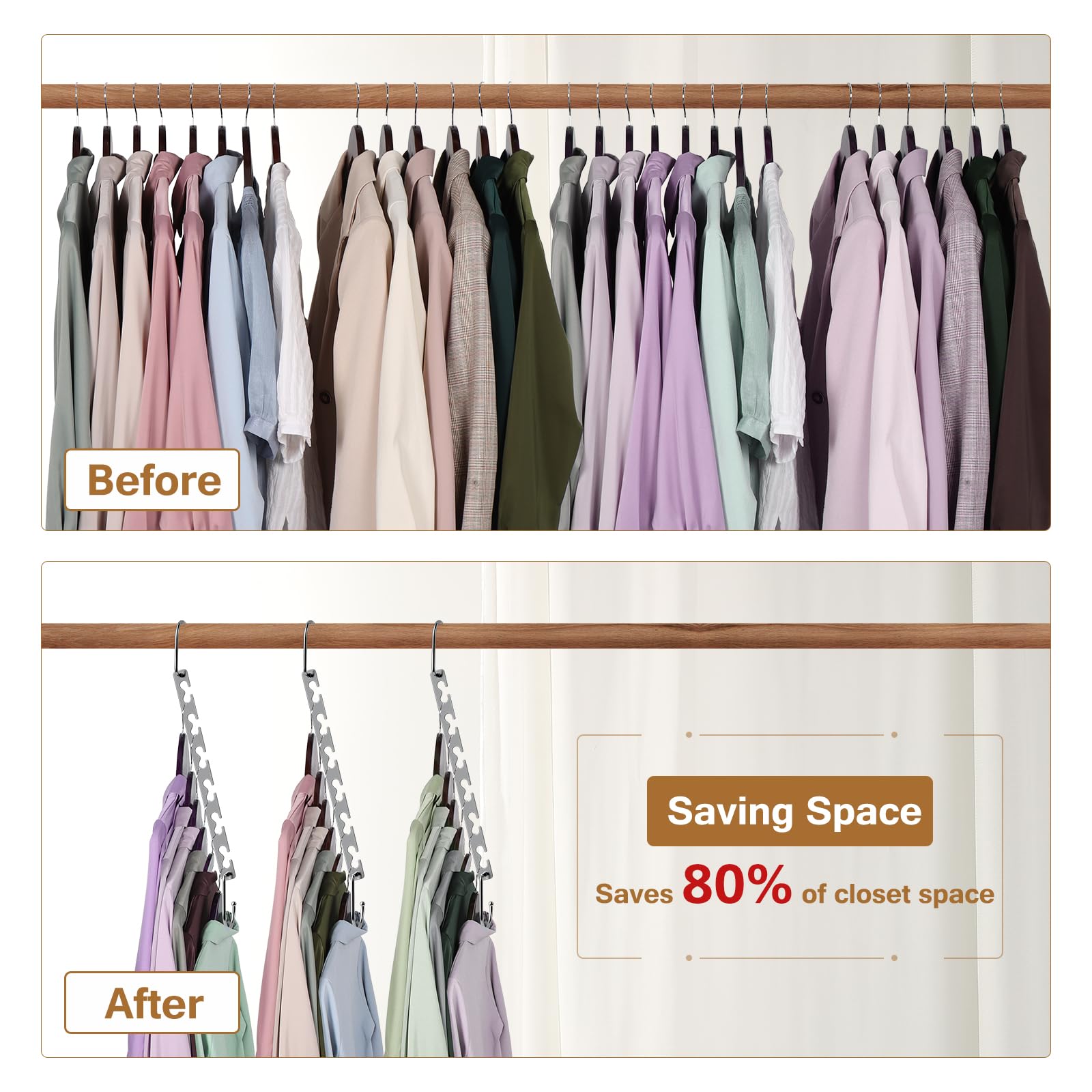 Sindax 20pcs Space Saving Magic Hangers | Stainless Steel Closet Organizer