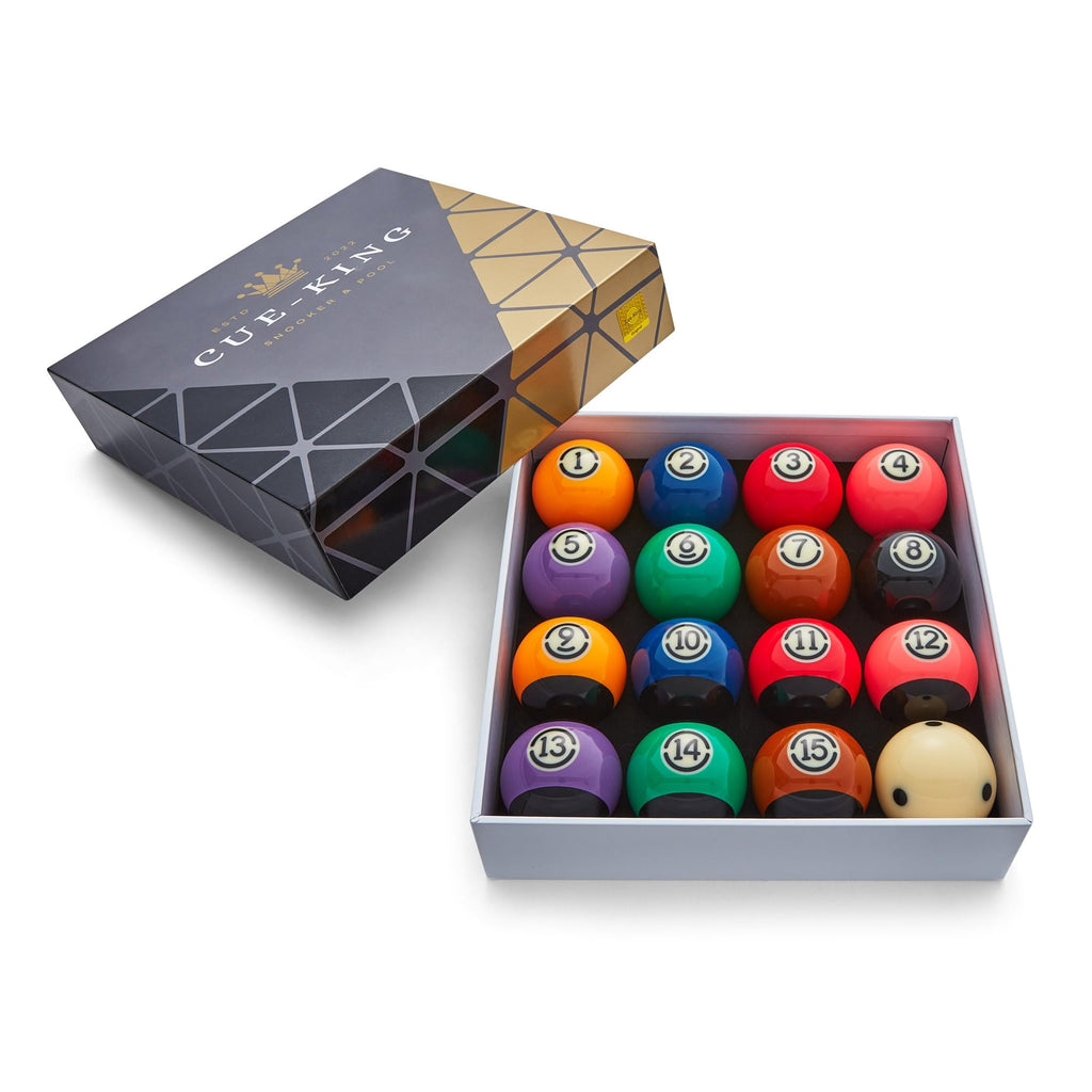 Cue-King Black Edition Pool Balls | Phenolic Resin 2.25" Regulation Set