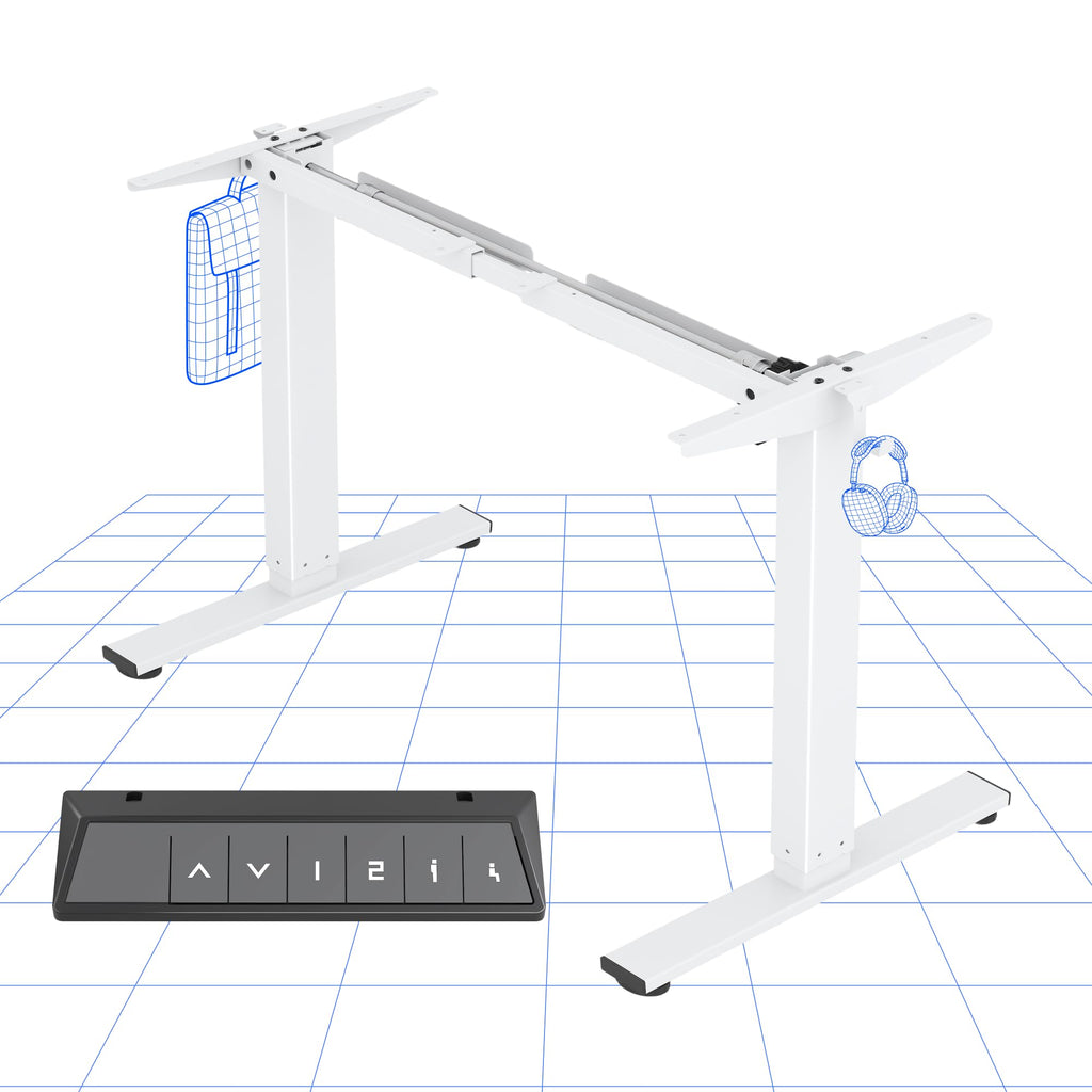 FLEXISPOT Height Adjustable Electric Standing Desk Frame Ergonomic Sit-stand Workstation with Memory Smart Panel EN12 Stage | White - image 1