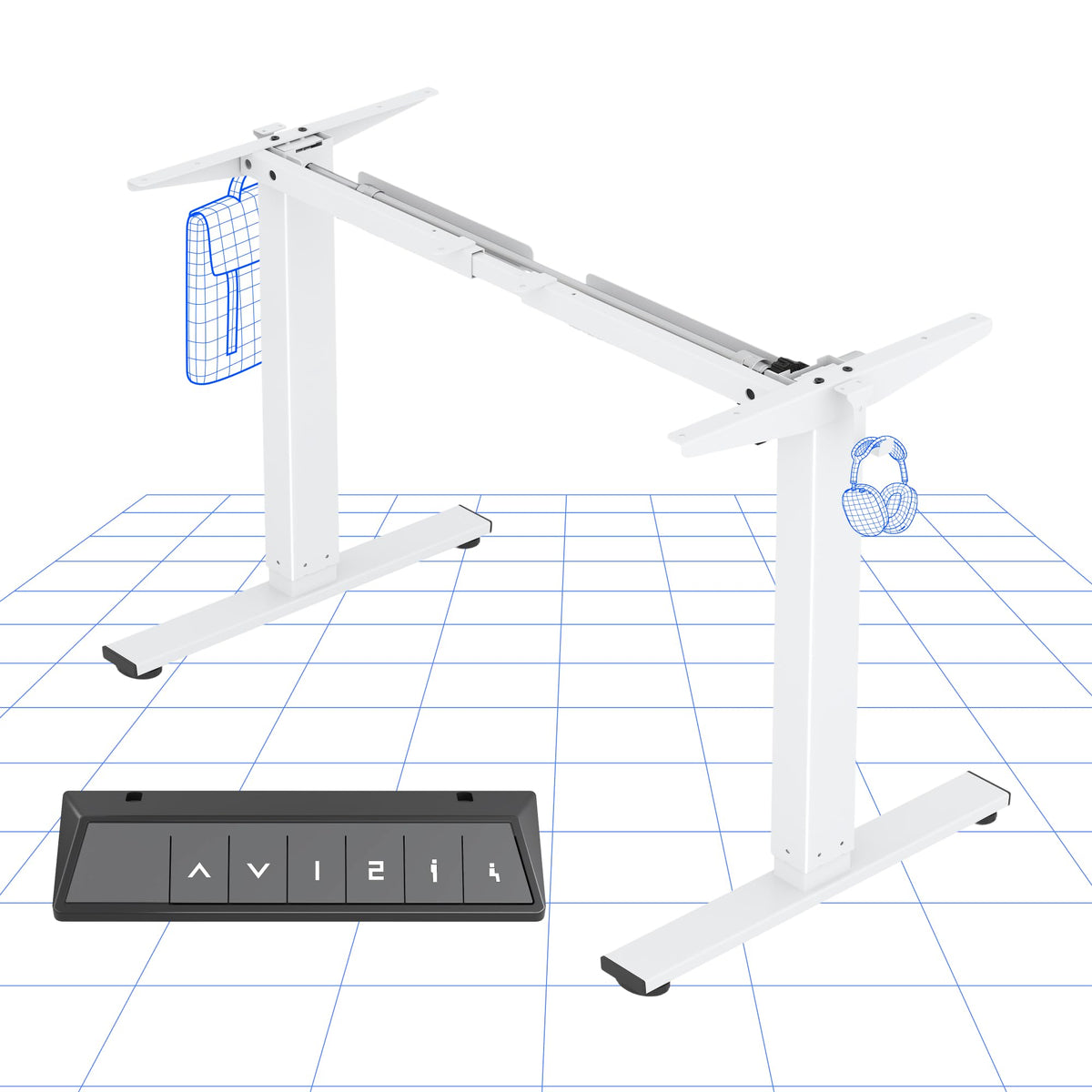 FLEXISPOT Height Adjustable Electric Standing Desk Frame Ergonomic Sit-stand Workstation with Memory Smart Panel EN12 Stage | White - image 1