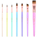 Nicpro 7pcs Face Paint Brush Set – Pastel Synthetic Nylon Art Brushes
