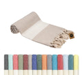 KZY LONDON Turkish Beach Towel – Large Quick-Dry Cotton Peshtemal (Beige)