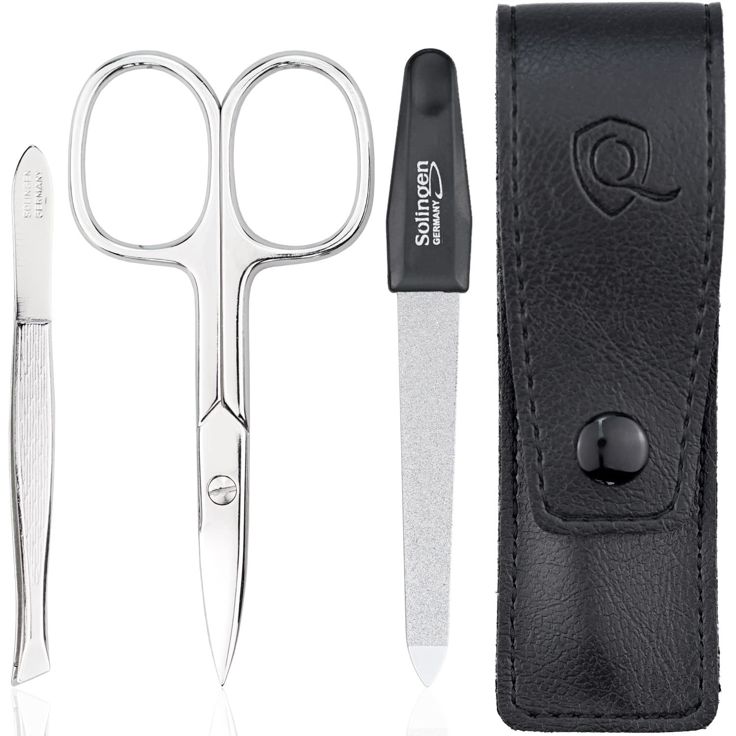 3-Piece Manicure Set – Travel Nail Scissors and Tweezer, Black