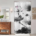 Jolof Store Lotus Landscape Narrow Shower Curtain - 120x180cm Grey Polyester