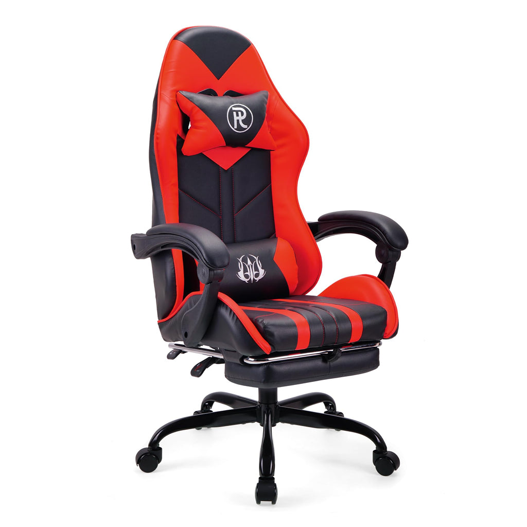 Play haha Ergonomic Gaming Chair – PU Leather Racing Desk Chair with Footrest