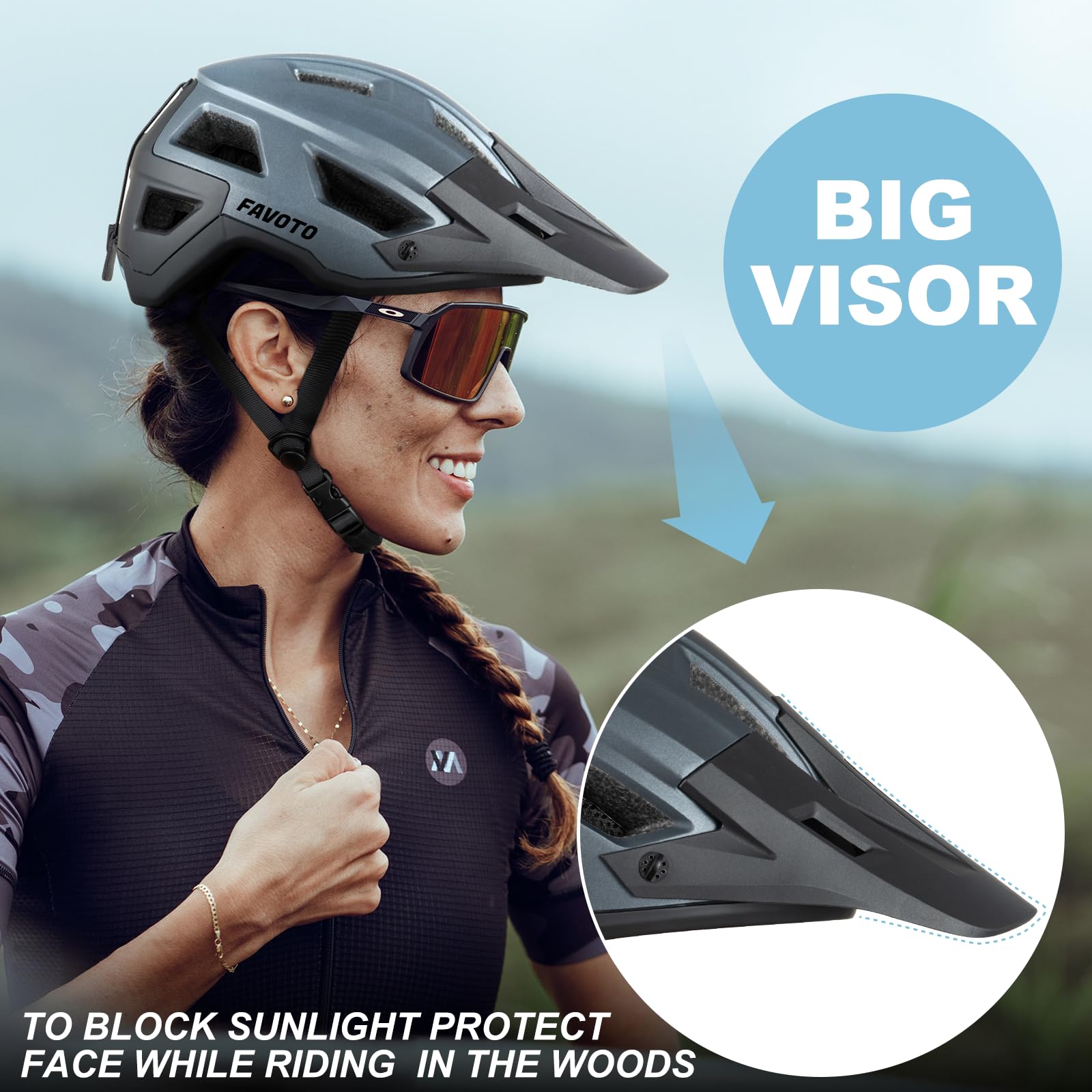 Favoto Mountain Bike Helmet – Lightweight MTB & Road Cycling Helmet