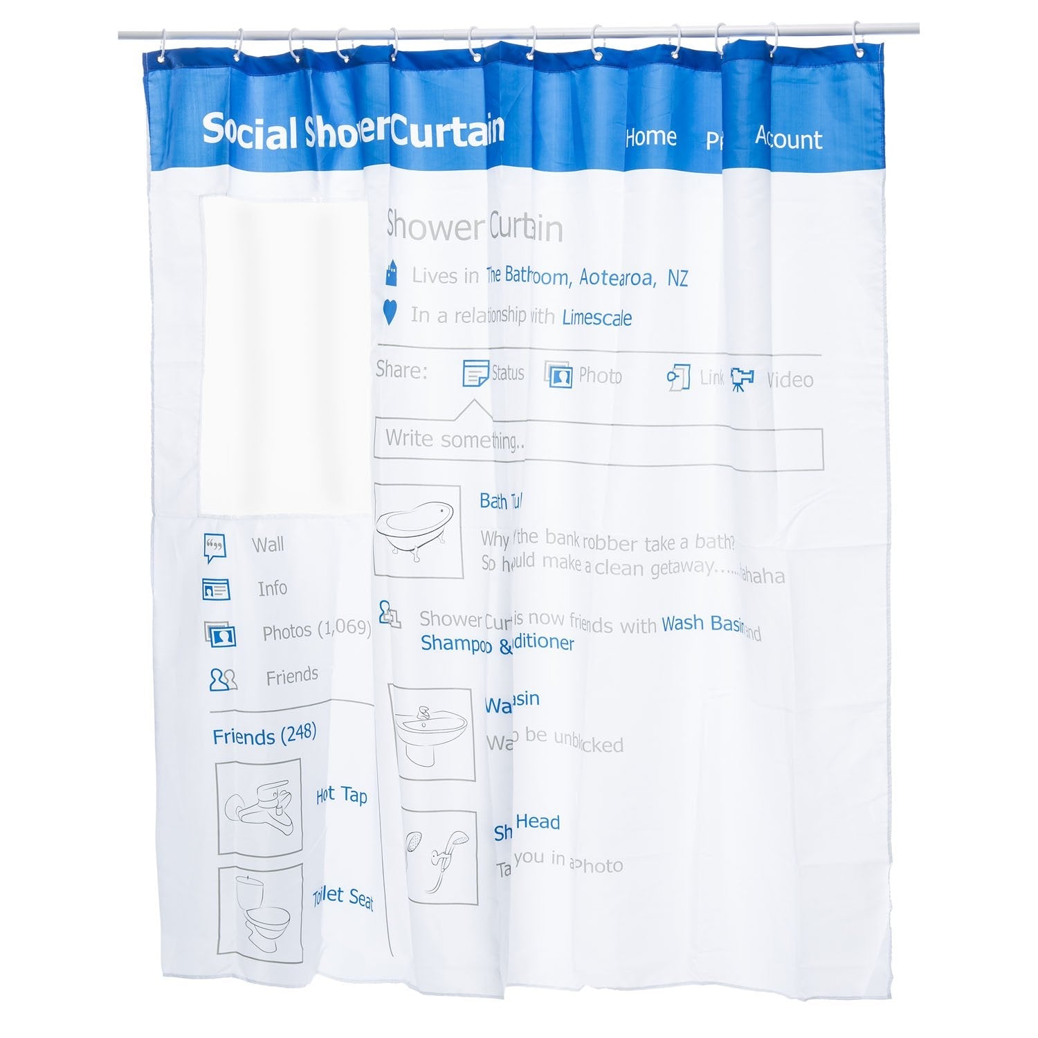 Shower Curtain | Waterproof Anti-Mould PEVA Bath Curtain