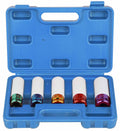 DAYUAN 5pc 1/2-Inch Drive Lug Nut Impact Socket Set, Thin Wall Metric