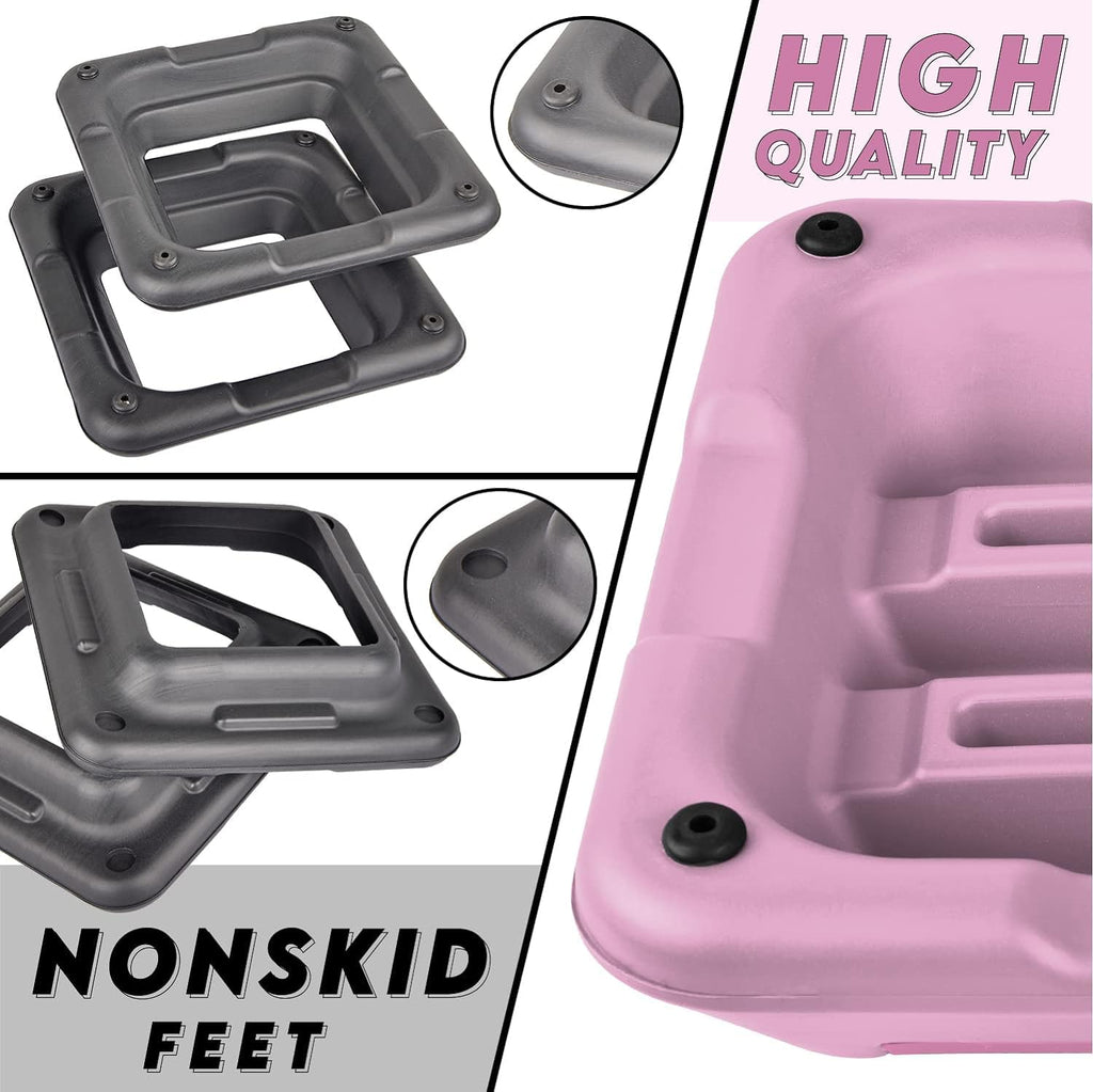 Yes4All Adjustable High Step Aerobic Platform with 4 Risers - Pink/Grey