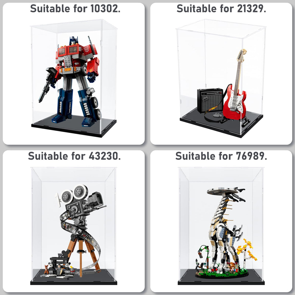 Nynelly Acrylic Display Case for Lego Optimus Prime 10302 for Lego C3PO 75398 Models Figures - Assemble Dustproof Thickened Clear Display Box Cabinet - image 3