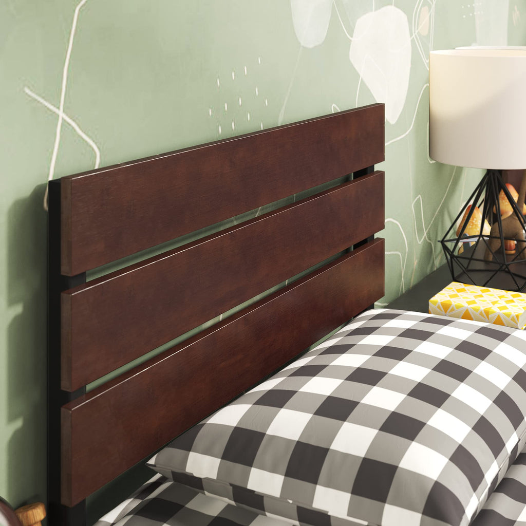 Zinus Figari Single Bed Frame – Bamboo and Metal Platform Bed with Storage